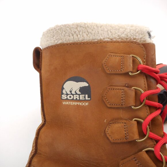 Sorel 1964 Pac 2 Waterproof Snow Boots Women's size 10 Grizzly Brown Red Laces - Picture 10 of 11